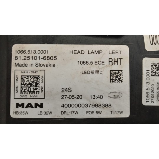 FARO ANT LED SINISTRO MAN TGX euro 6 usato