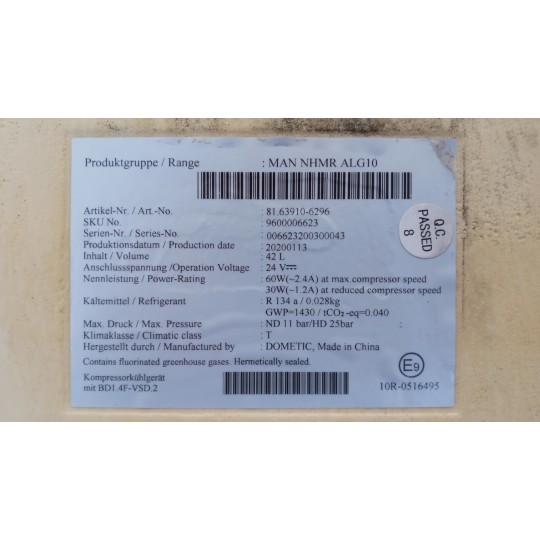 REFRIGERATOR  MAN TGX euro 6 used