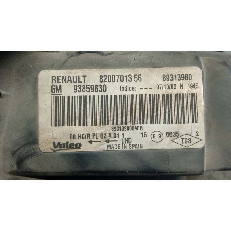 OPEL van RIGHT HEADLIGHT OPEL van Vivaro A 2006>2014 used