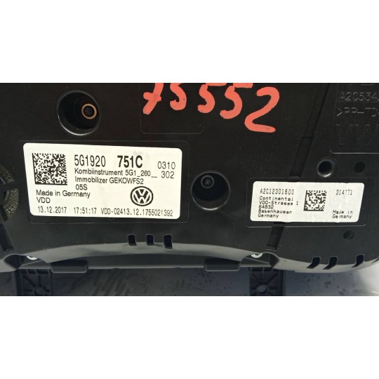 QUADRO STRUMENTI VOLKSWAGEN Golf 7.2 2017>2019 usato