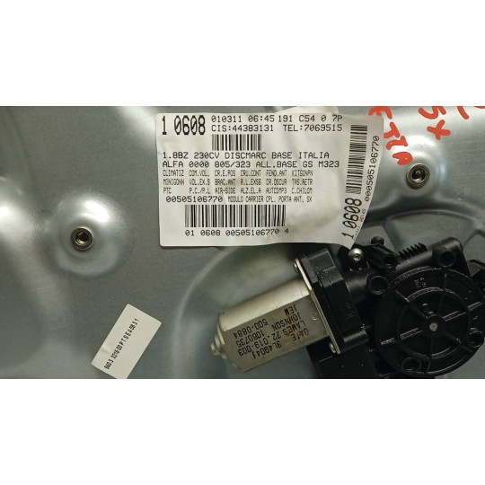 ALZA VETRI ANTERIORI SINISTRO ALFA ROMEO Giulietta 2010>2016 usato