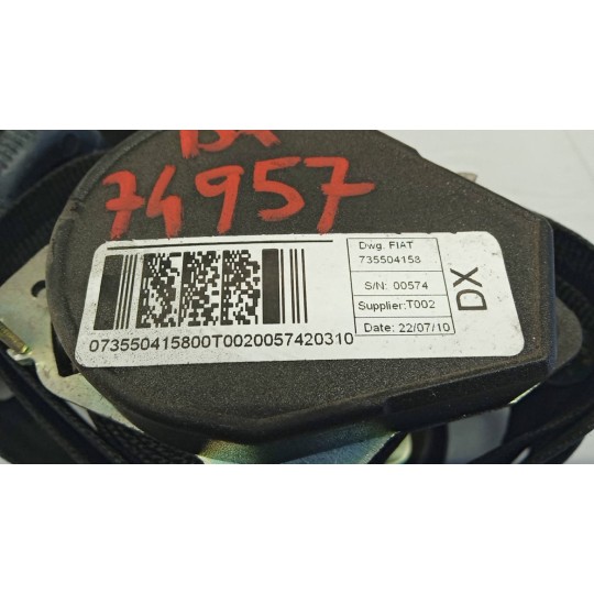 CINTURA DI SICUREZZA ANTERIORE DESTRA FIAT Doblo' 2009>2014 used