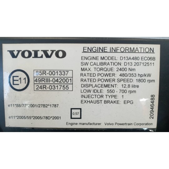 ENGINE VOLVO truck FH13 used