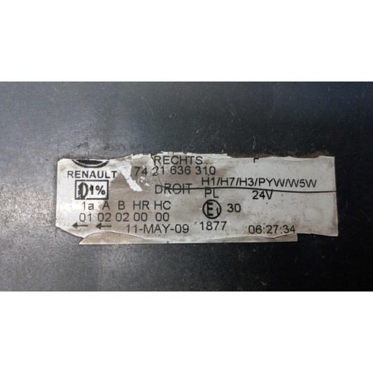 RIGHT HEADLIGHT RENAULT truck Premium 2005>2013 used