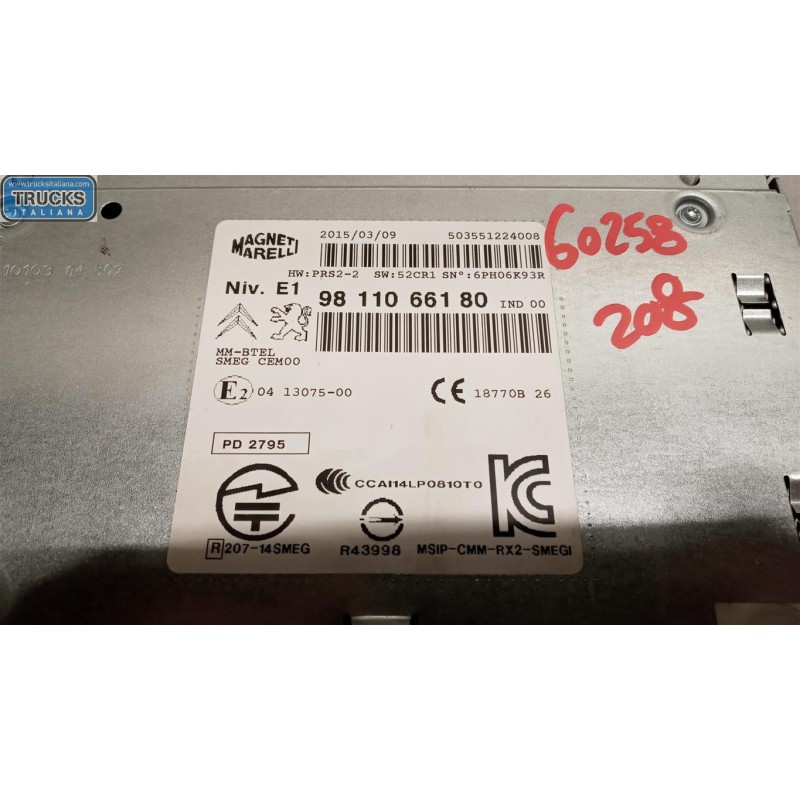 PEUGEOT AUTORADIO PEUGEOT 208 2012>2015 usato