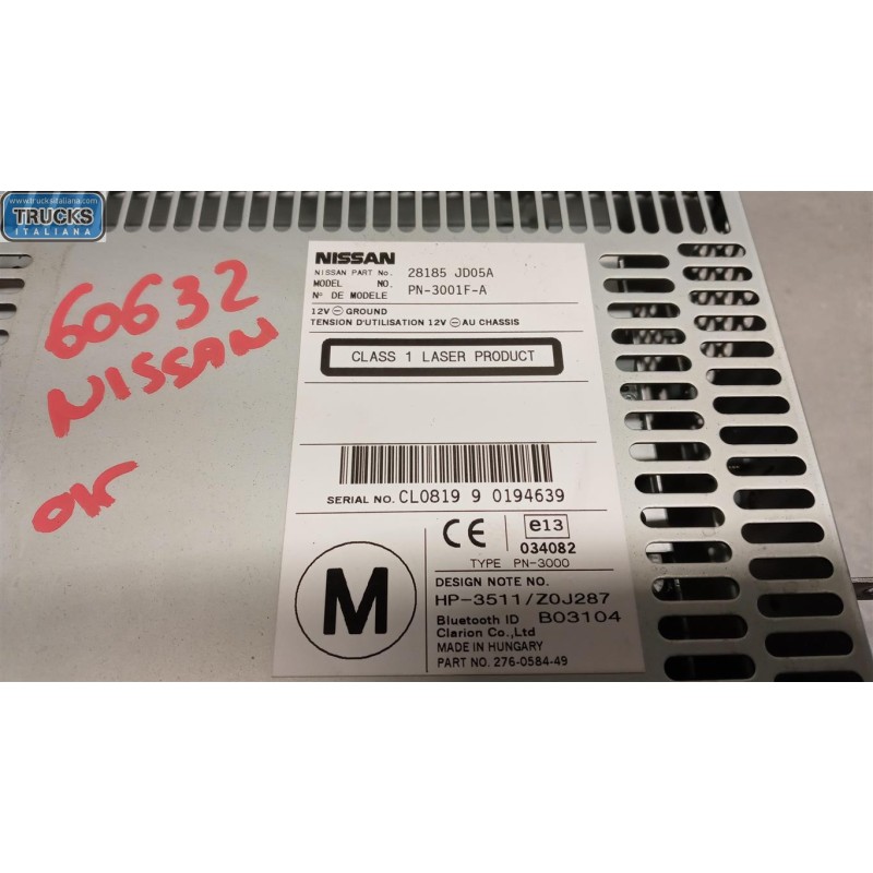 NISSAN CAR RADIO NISSAN Qashqai 2007>2010 used