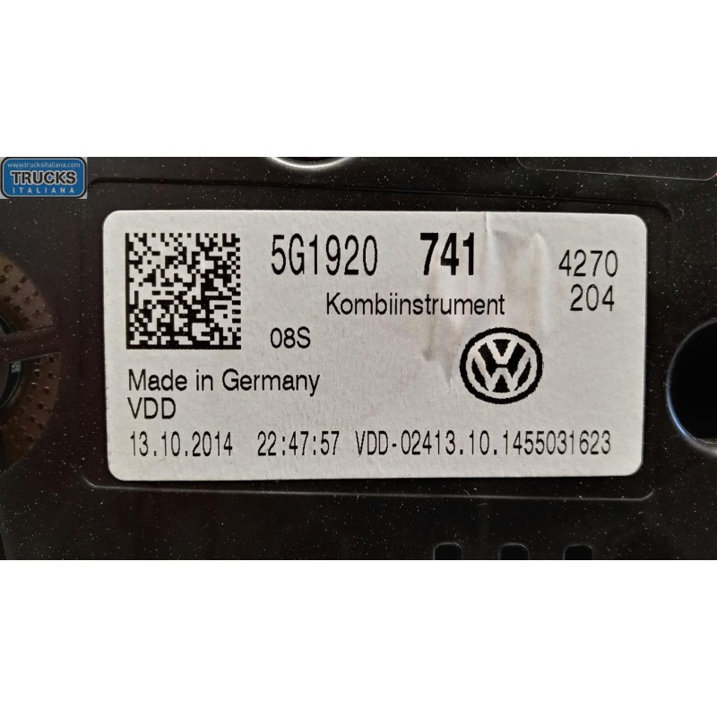 VOLKSWAGEN QUADRO STRUMENTI VOLKSWAGEN Golf 7 2012>2016 usato
