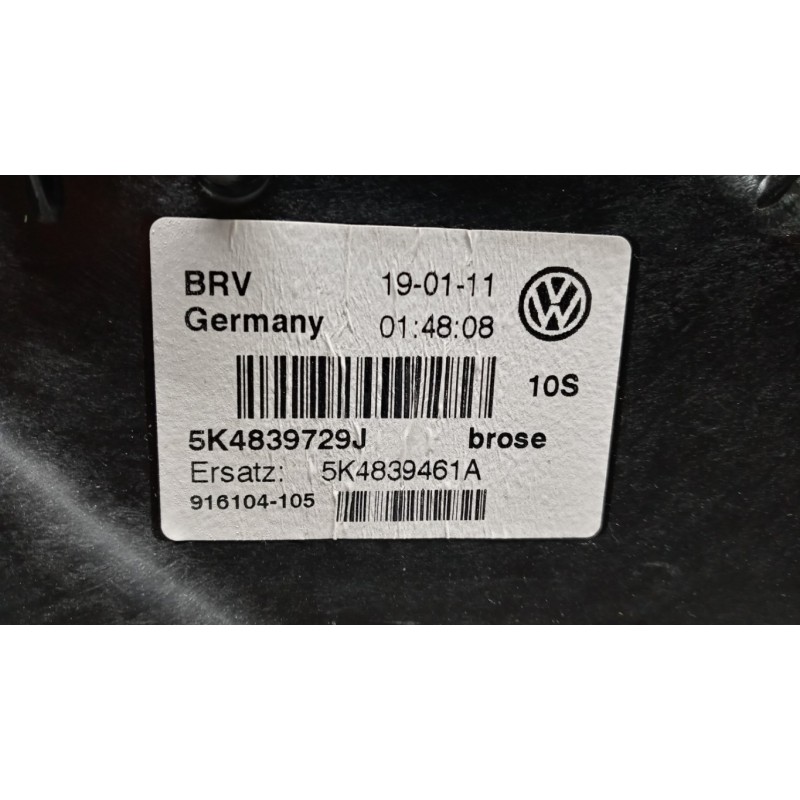 VOLKSWAGEN BACK LEFT POWERED WINDOWS  VOLKSWAGEN Golf 6 2008>2012 used