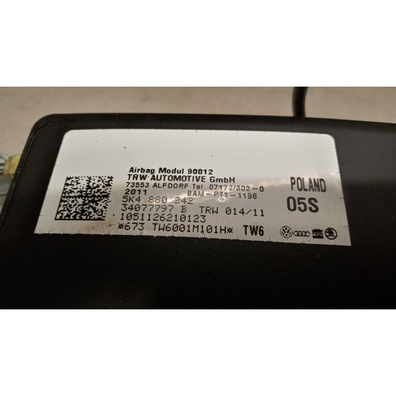 VOLKSWAGEN AIR BAG LATERALE DESTRO VOLKSWAGEN Golf 6 2008>2012 usato