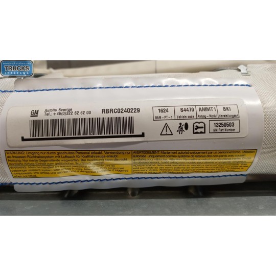 RIGHT ROOF AIR BAG OPEL Meriva B 2010>2014 used