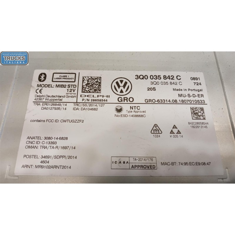 VOLKSWAGEN van CD CHANGER  VOLKSWAGEN van Crafter 2017> used