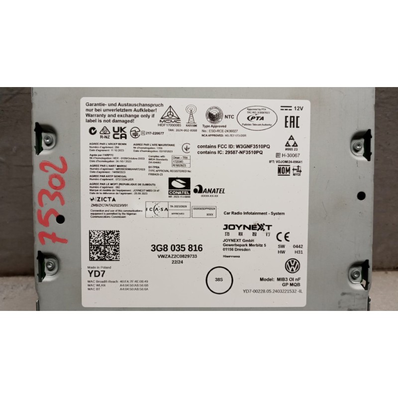 VOLKSWAGEN CAR RADIO VOLKSWAGEN Polo 2021> used