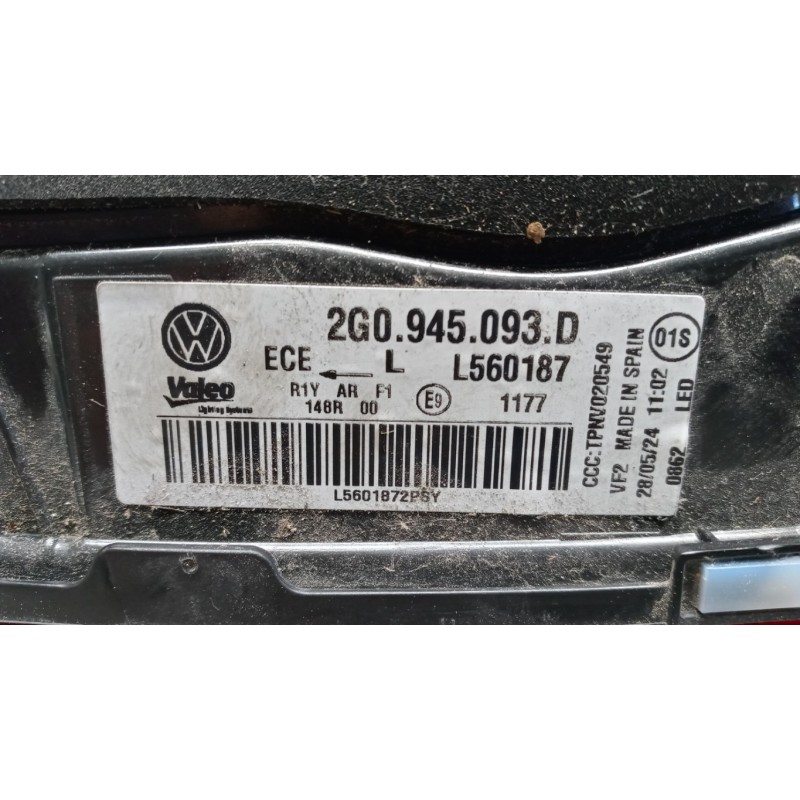 VOLKSWAGEN LEFT REAR LEF LIGHT ON BACK VOLKSWAGEN Polo 2021> used