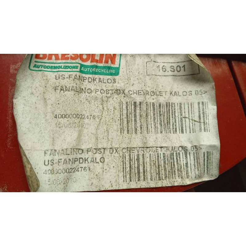 CHEVROLET FARO POSTERIORE ESTERNO DESTRO CHEVROLET Aveo 2008>2011 usato