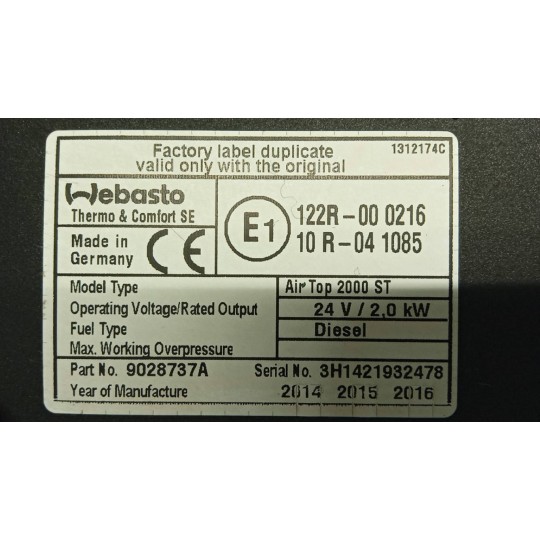 WEBASTO VOLVO truck FL euro 6 used