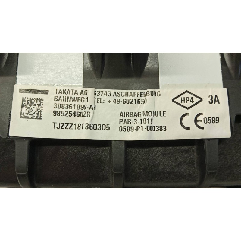 RENAULT PASSENGER AIR BAG  RENAULT Scenic 2016> used