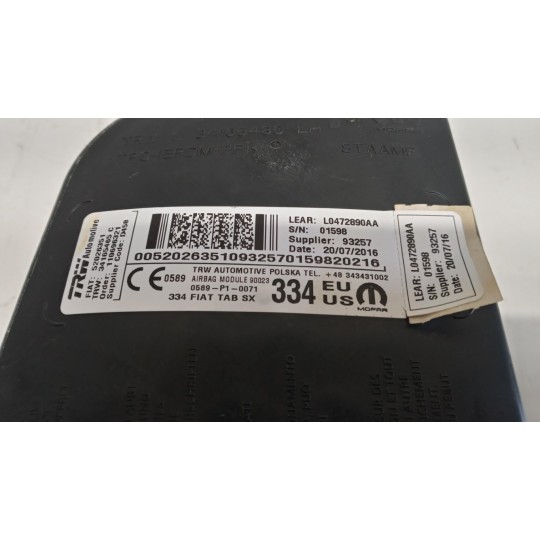 AIR BAG LATERALE SINISTRO FIAT F.500X (5F) 2014>2019 usato