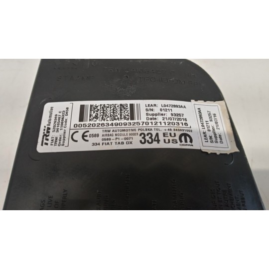 CURTAIN AIRBAG RIGHT  FIAT F.500X (5F) 2014>2019 used