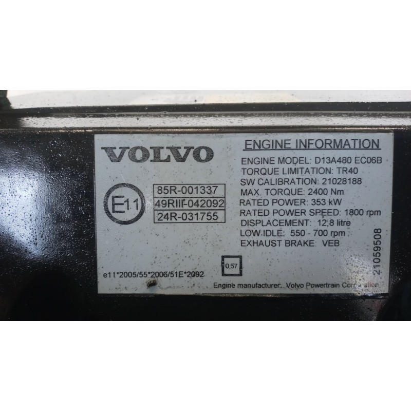 VOLVO truck ENGINE VOLVO truck FH13 used