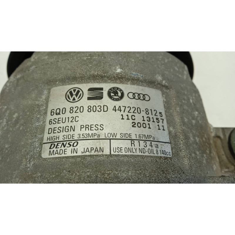 VOLKSWAGEN AIR CONDITIONER COMPRESSOR VOLKSWAGEN Polo 2001>2005 used
