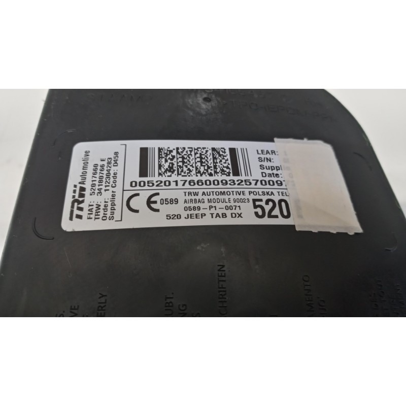 JEEP CURTAIN AIRBAG RIGHT  JEEP Renegade 2014>2018 used