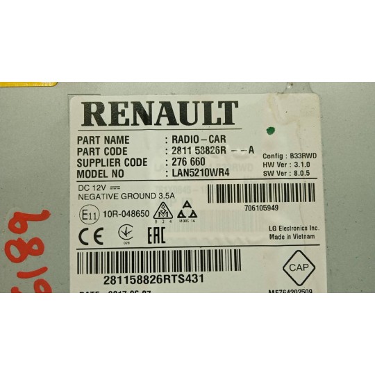 CAR RADIO RENAULT Clio 2016>2019 used