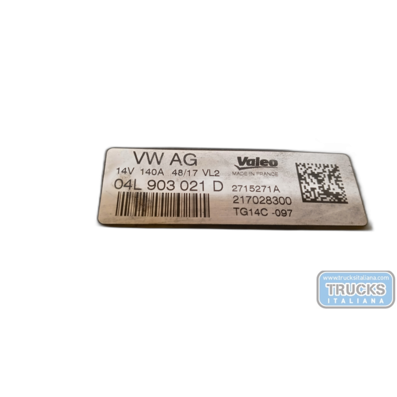 VOLKSWAGEN ALTERNATORE VOLKSWAGEN Golf 7.2 2017>2019 usato