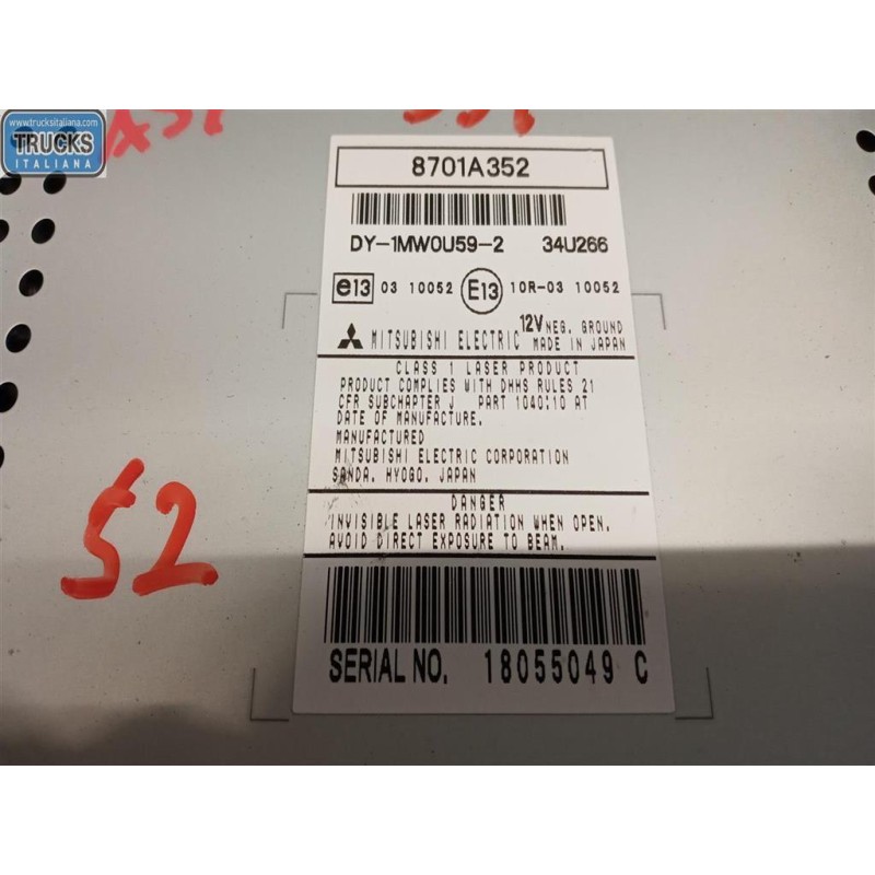 MITSUBISHI CAR RADIO MITSUBISHI Asx 2010>2013 used