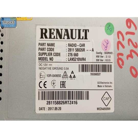 AUTORADIO RENAULT Clio 2012>2016 usato