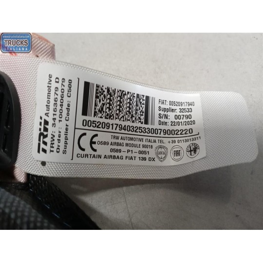 AIR BAG TETTO DESTRO FIAT Panda Cross 2014> usato