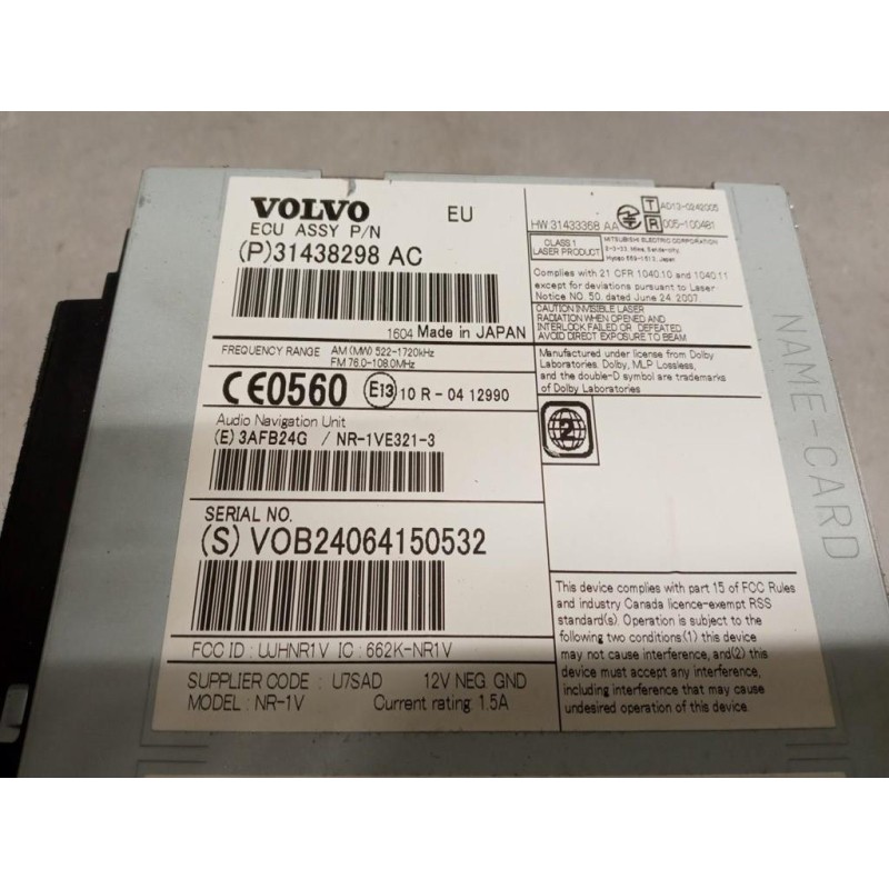 VOLVO AUTORADIO VOLVO S60 2013>2018 usato