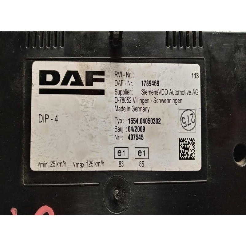 DAF INSTRUMENT PANEL DAF 85CF used