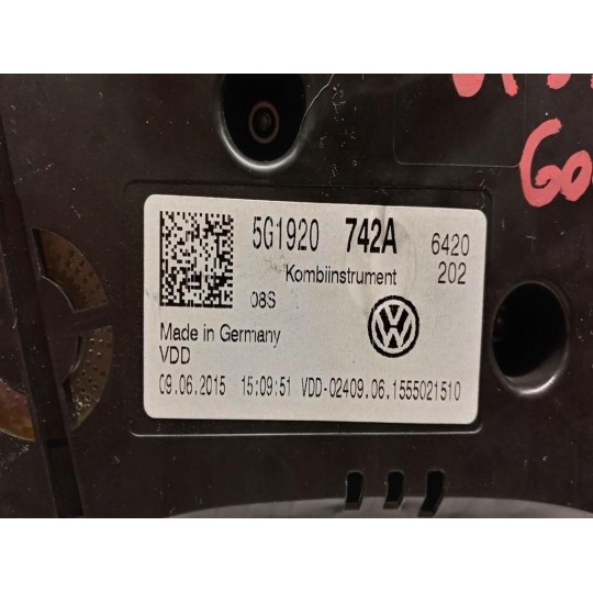 INSTRUMENT PANEL VOLKSWAGEN Golf 7 2012>2016 used
