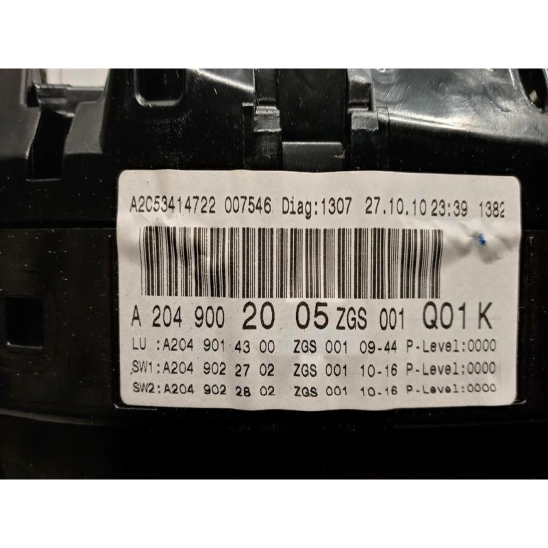 MERCEDES-BENZ QUADRO STRUMENTI MERCEDES-BENZ Classe C (W204) 2007>2011 usato