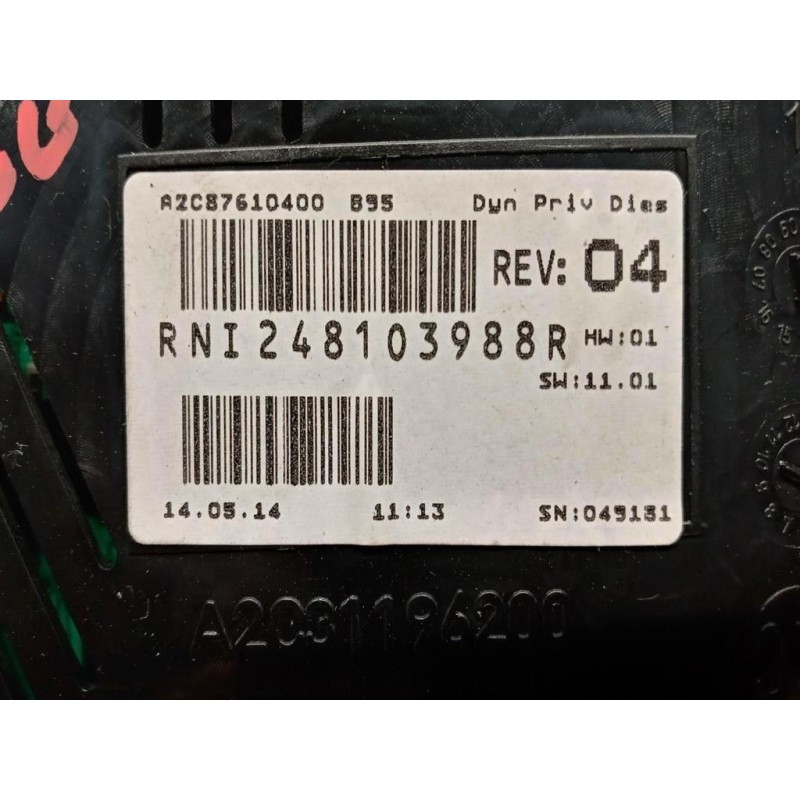 RENAULT INSTRUMENT PANEL RENAULT Megane 2014>2016 used