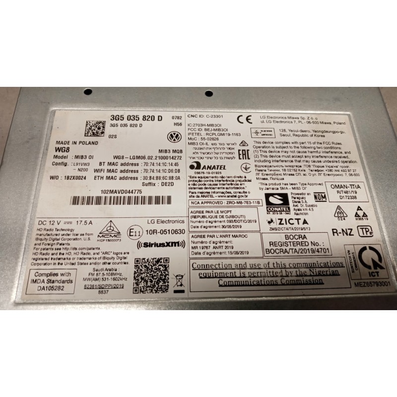 VOLKSWAGEN AUTORADIO VOLKSWAGEN Polo 2017>2021 usato