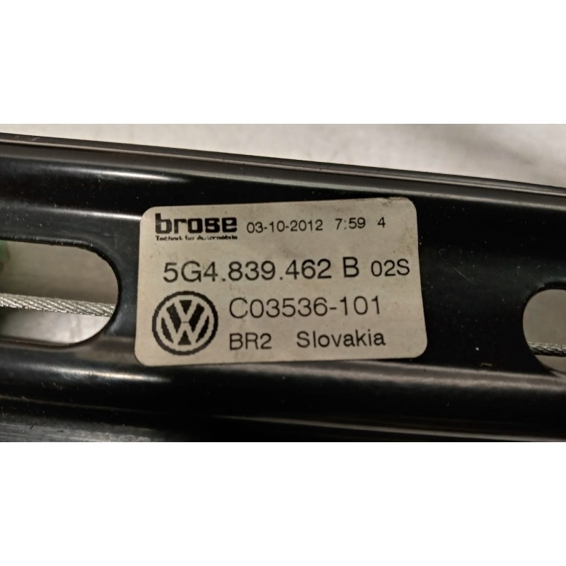 VOLKSWAGEN BACK RIGHT POWERED WINDOWS VOLKSWAGEN Golf 7 2012>2016 used