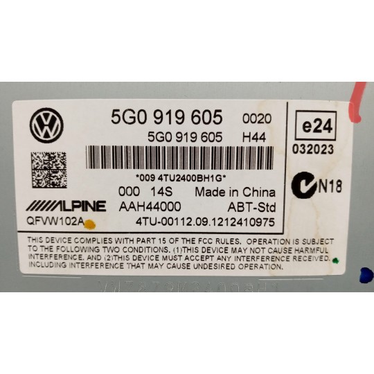 DISPLAY VARI VOLKSWAGEN Golf 7 2012>2016 usato