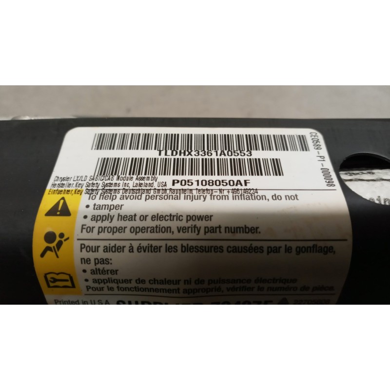 LANCIA RIGHT ROOF AIR BAG LANCIA Thema 2011>2014 used