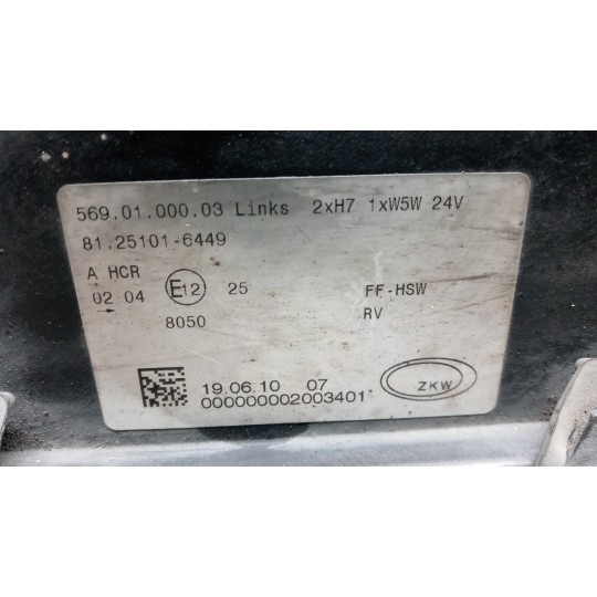 FRONT LEFT FLASHLIGHT  MAN TGM used