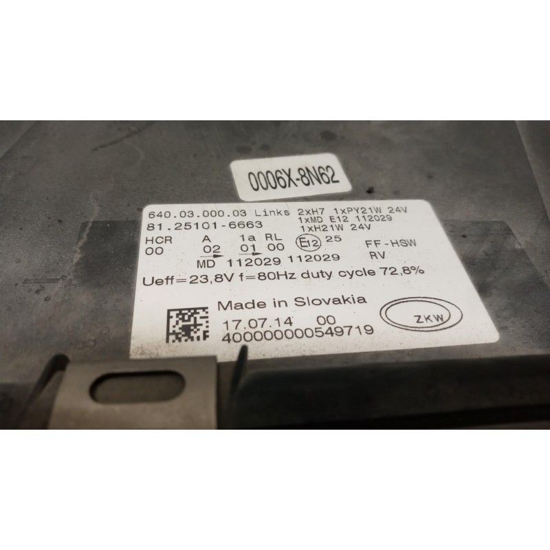 MAN FRONT LEFT FLASHLIGHT  MAN TGX euro 6 used