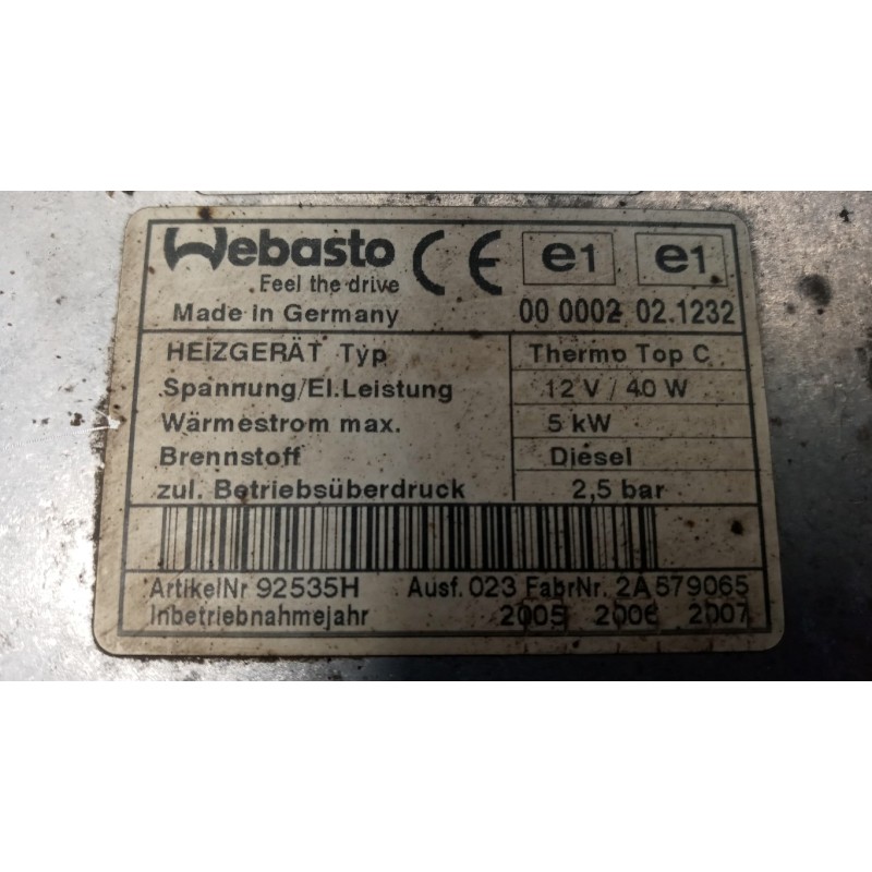 FIAT van WEBASTO FIAT van Ducato 2002>2006 usato